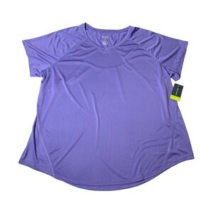 V Neck T-Shirt Moisture-Wicking Gym/Workout Shirt Purple 3x NEW